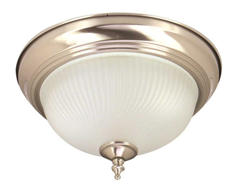 Decorative Surface Mount Ceiling Fixture, Maximum One 75 Watt Incandescent Medium Base Bulb, 10-7-8", Brushed Nickel