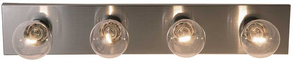 Royal Cove Vanity Strip Light Fixture, 24", Brushed Nickel, Uses 4 60-watt Incandescent G25 Medium Base Bulbs