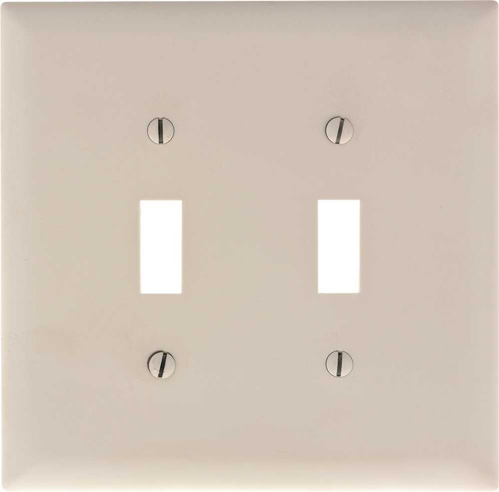 Jumbo Toggle Plate 2 Gang White