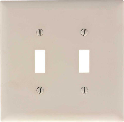 Jumbo Toggle Plate 2 Gang White