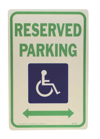 Aluminum Reserved Handicap Parking 12" X 18"