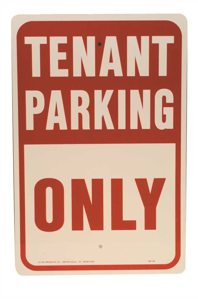 Tenant Parking Only 12" X 18" Aluminum Street Sign