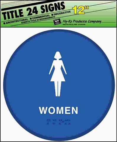 Women Bathroom Ada Approved 12" X 12" Plastic Sign