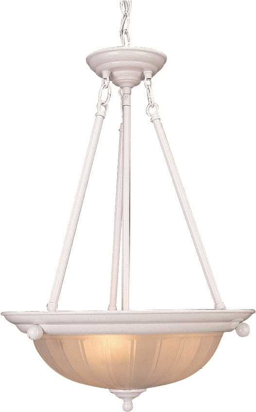 Decorative Chandelier Ceiling Fixture, Maximum Three 100 Watt Incandescent Medium Base Bulbs, 15-1-2 In., White