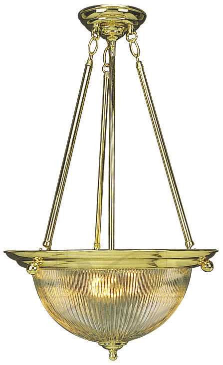 Chandelier Ceiling Fixture With Clear Ribbed Glass, Maximum Three 100 Watt Incandescent Medium Base Bulbs, 15-1-2 In., White