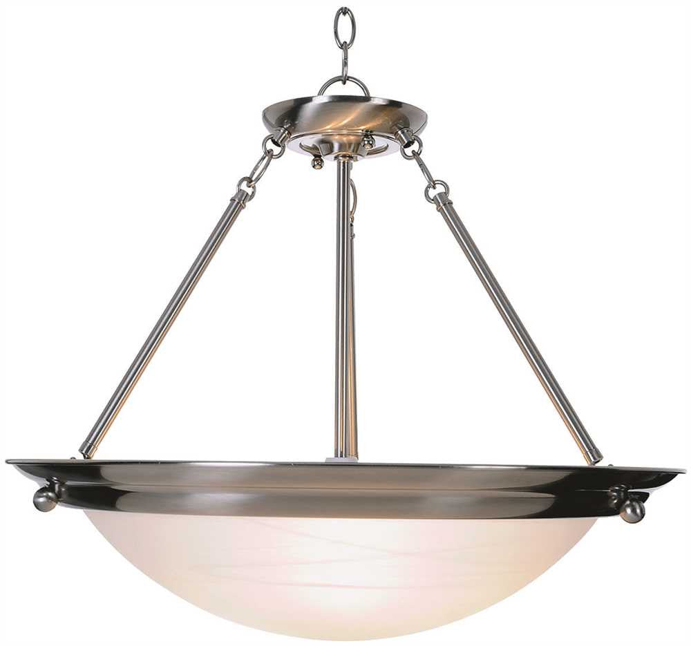 Contemporary Pendant Ceiling Fixture, Brushed Nickel, 21 1-2 In.