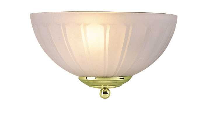 Wall Sconce Fixture With Frosted Glass, Maximum One 60 Watt Incandescent Medium Base Bulb, 9-7-8 In., Polished Brass