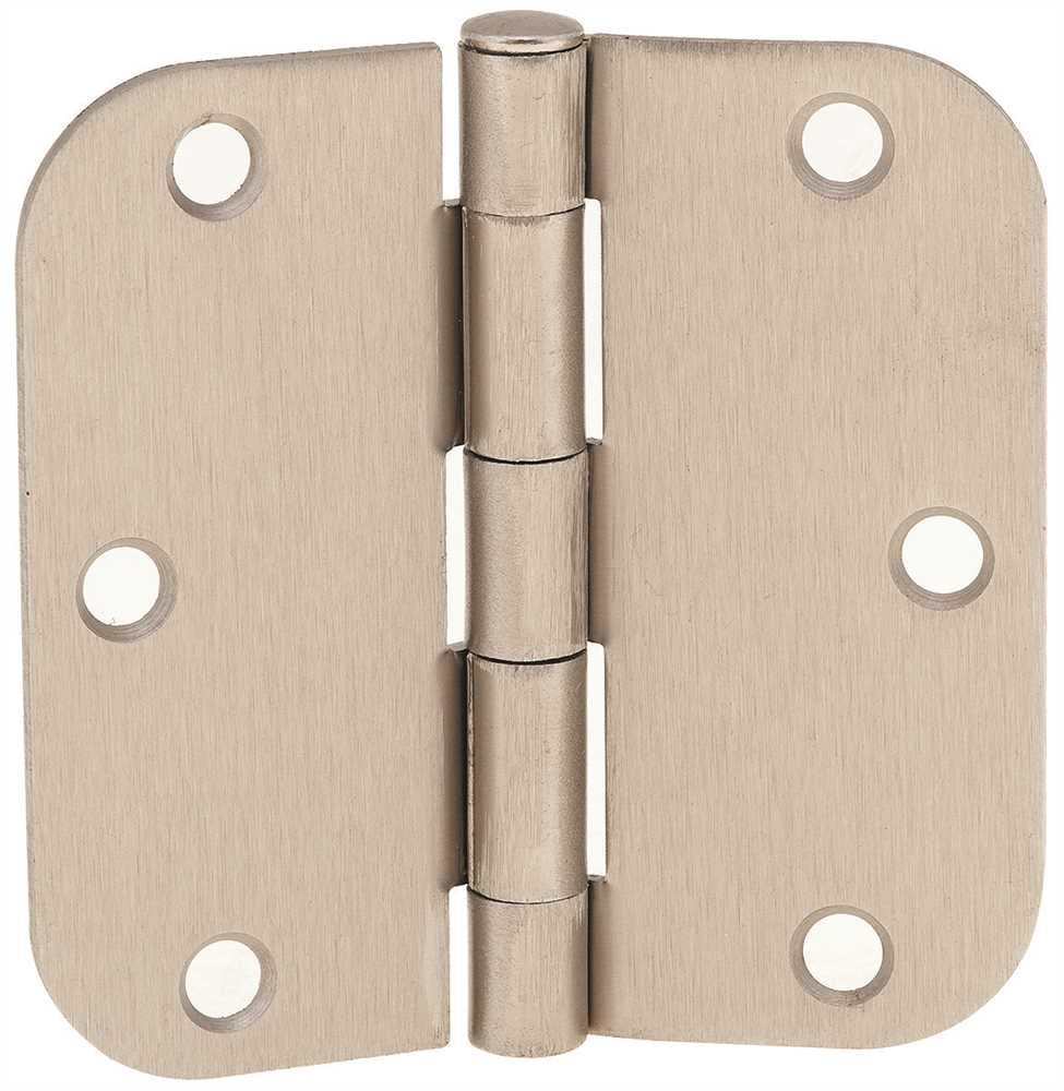 Anvil Mark Butt Hinges, 5-8 In. Radius Corner, 3-1-2 In., Satin Nickel, 2 Per Pack