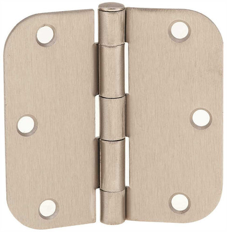 Anvil Mark Butt Hinges, 5-8 In. Radius Corner, 3-1-2 In., Satin Nickel, 2 Per Pack