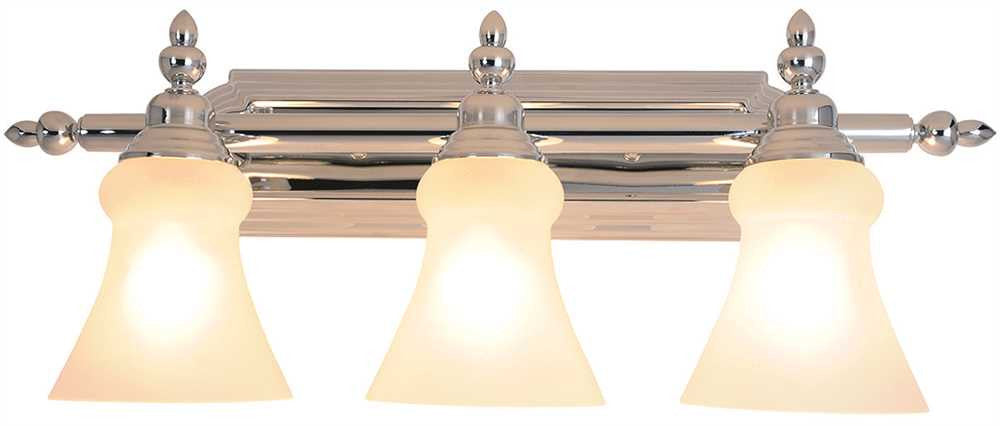 Decorative Vanity Fixture, Maximum Three 100 Watt Incandescent Medium Base Bulbs, 24-3-4 In., Polished Chrome