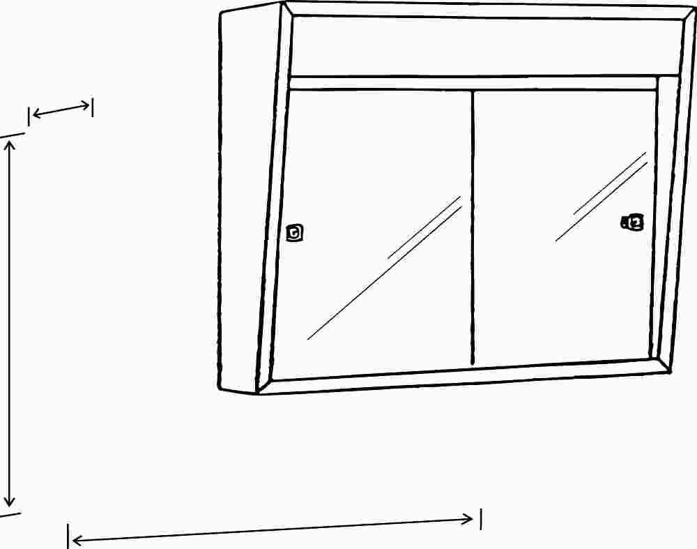 Medicine Cabinet With Sliding Doors, 2 Lights, 24 In. X 7-3-4 In. X 20 In.