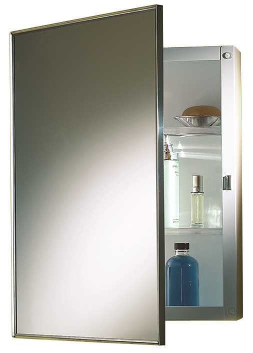 Nutone&reg; Recessed Swing-door Medicine Cabinet, 16 In. X 22 In., Polished Stainless Steel Frame