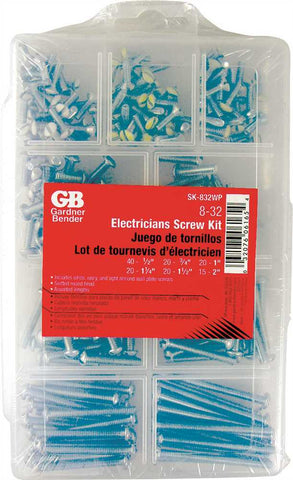 Electrical Screw Kit 6-32, Flat Head Wall Plate Screws, 160 Pieces