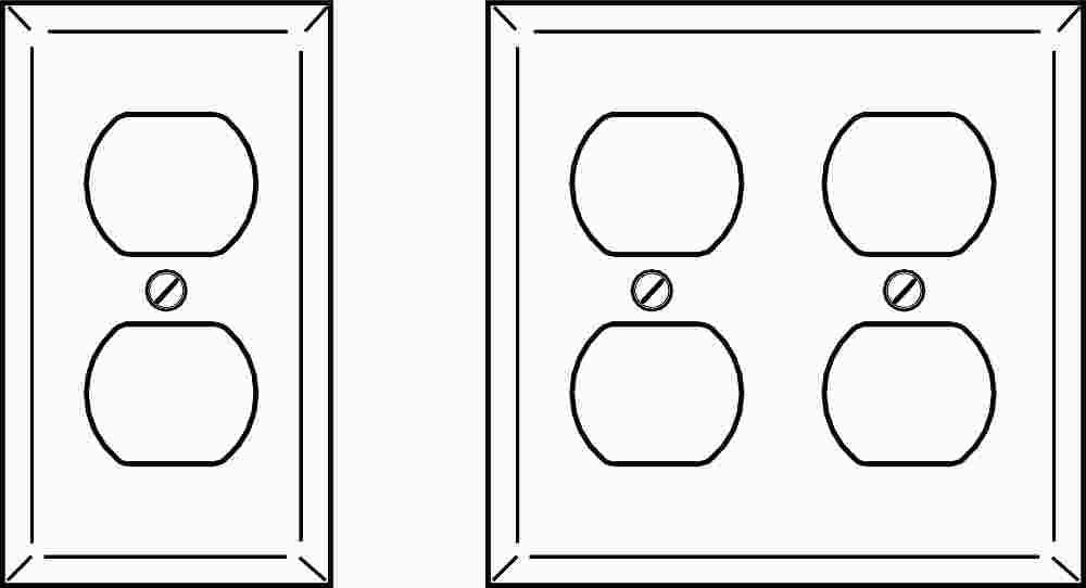 Duplex Receptacle Wallplate, Plastic, White