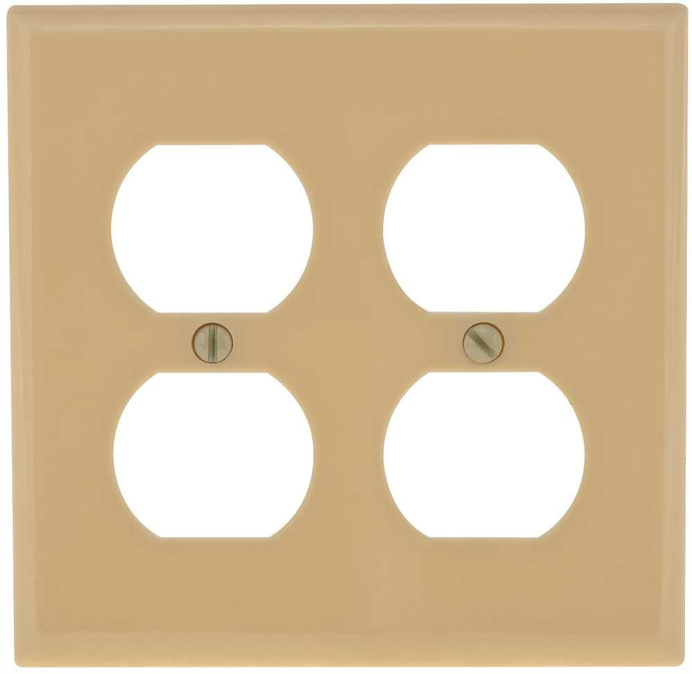 Duplex Wallplate 2 Gang Ivory