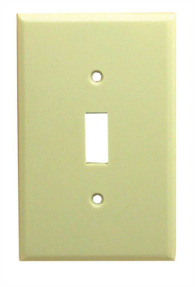 Plastic Single Gang Toggle Wallplate Ivory