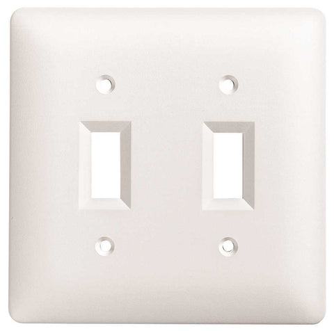 Masque 2 Gang Toggle Switch Wallplate White