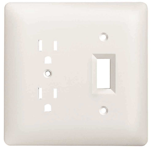 Masque Duplex And Toggle Wallplate 2 Gang White