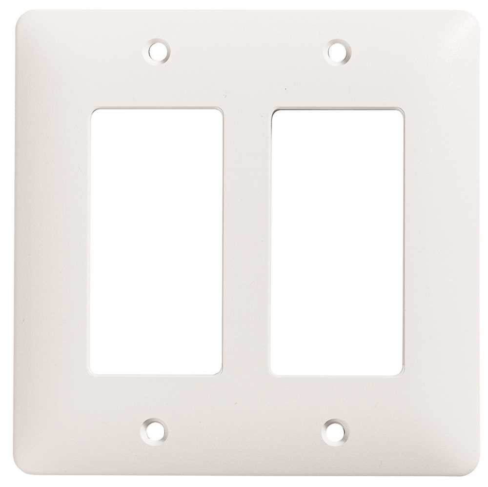 Masque 2 Gang Toggle Decorator Wallplate White