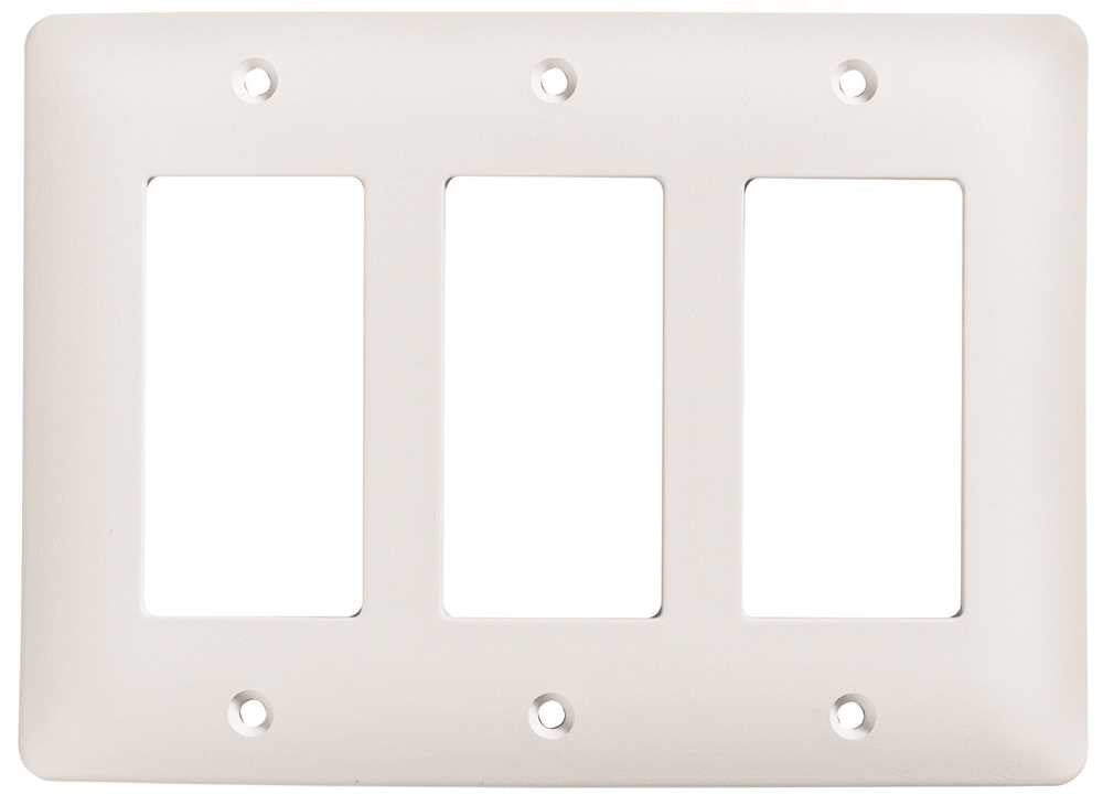 Masque 3 Gang Toggle Decorator Wallplate White