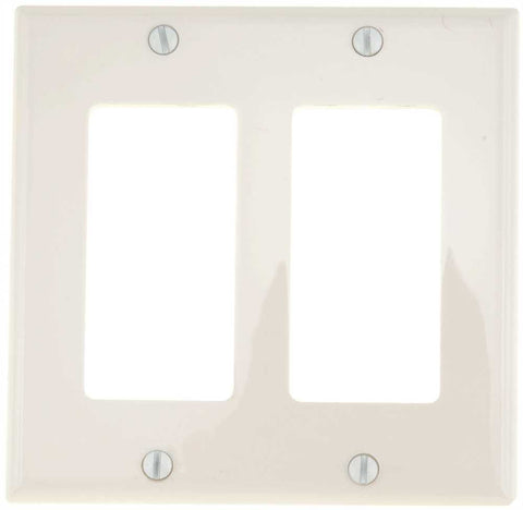 Deco 2 Gang Wall Plate White