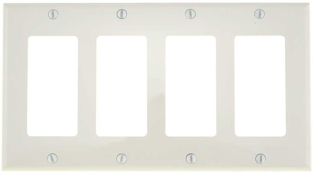 Deco 4 Gang Wall Plate White