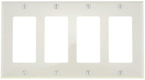 Deco 4 Gang Wall Plate White