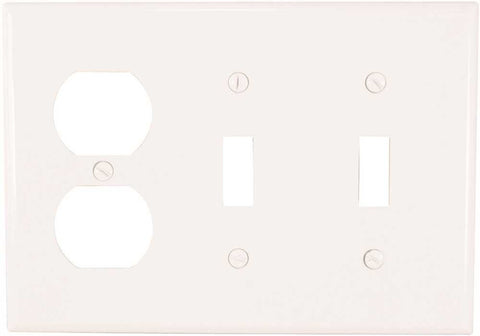 Three Gang Combination Switch And Duplex Outlet Wallplate