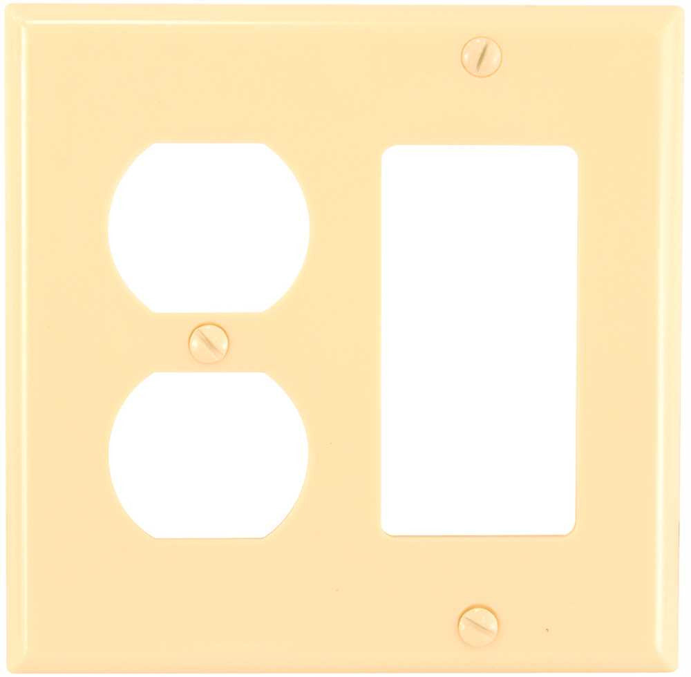 Combination Duplex Outlet And Decorator Wallplate Ivory