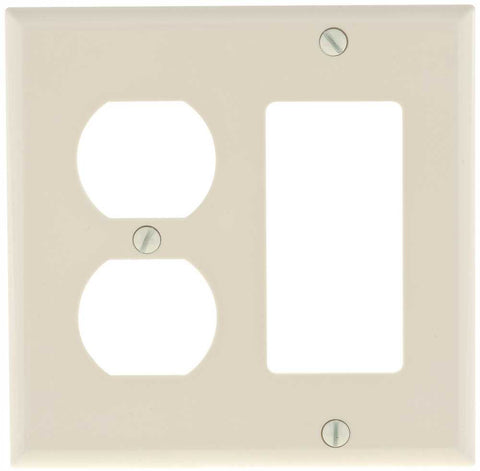 Combination Duplex Outlet And Decorator Wallplate Almond