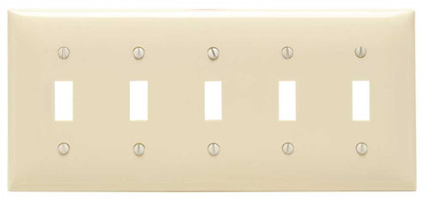 Switch 5 Gang Wallplate Almond