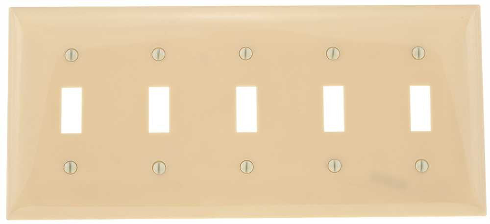 Switch 5 Gang Wallplate Ivory