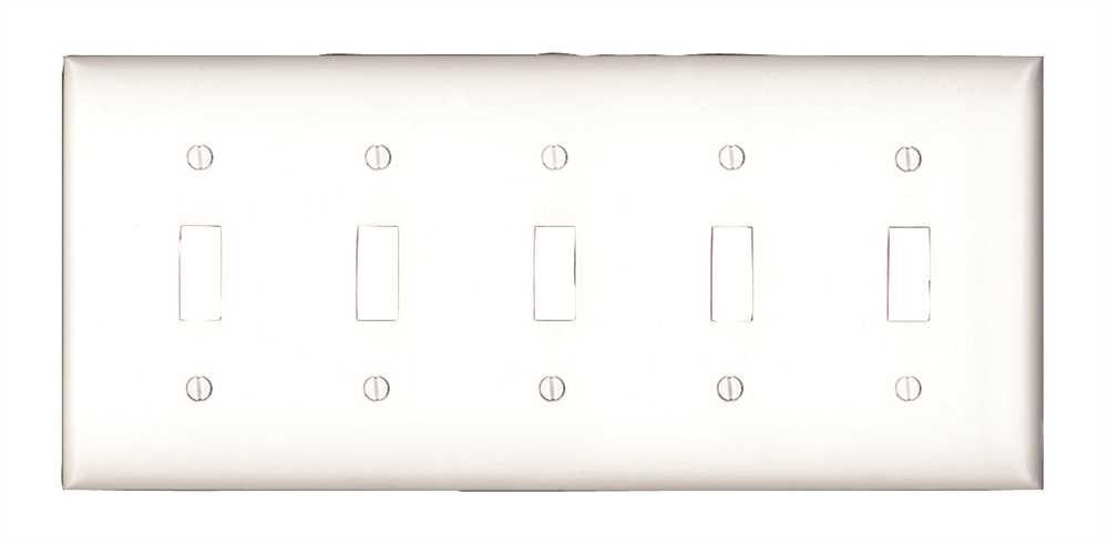 5 Gang Switch Wallplate White