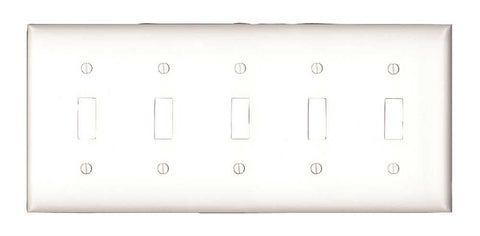 5 Gang Switch Wallplate White