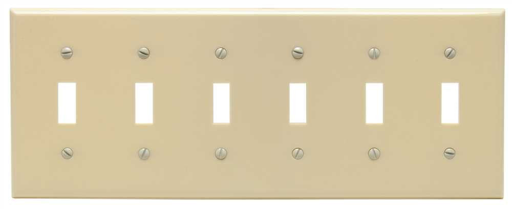 Switch 6 Gang Wallplate Ivory