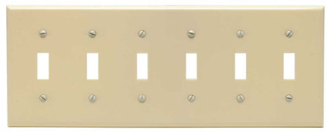 Switch 6 Gang Wallplate Ivory