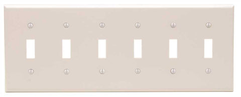 Switch 6 Gang Wallplate White