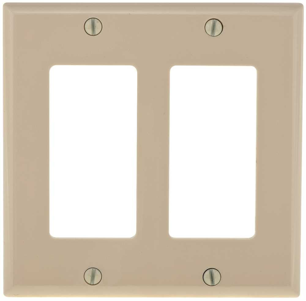 Deco 2 Gang Wall Plate Almond