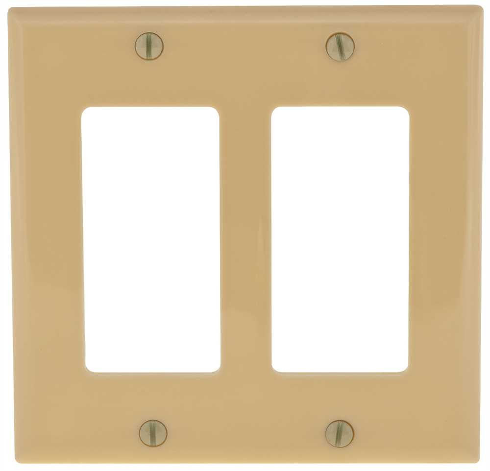 Deco 2 Gang Wall Plate Ivory