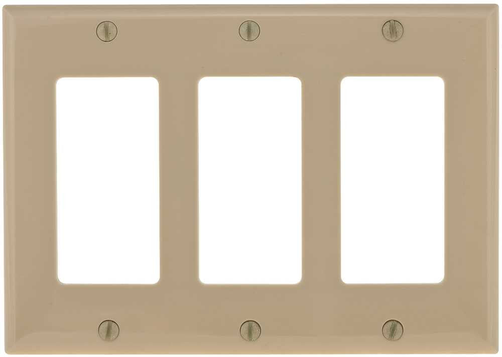 Deco 3 Gang Wall Plate Ivory