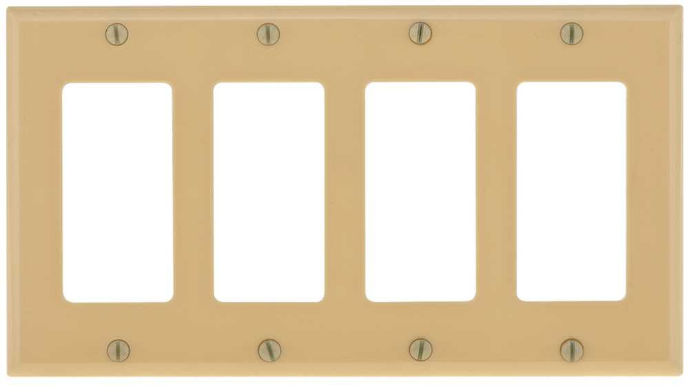 Deco 4 Gang Wall Plate Almond