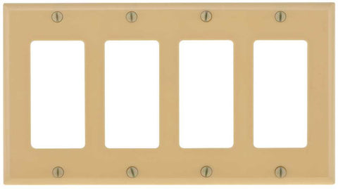 Deco 4 Gang Wall Plate Almond