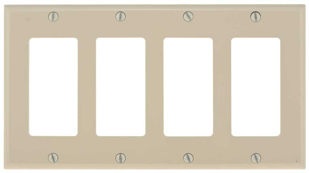 Deco 4 Gang Wall Plate Ivory