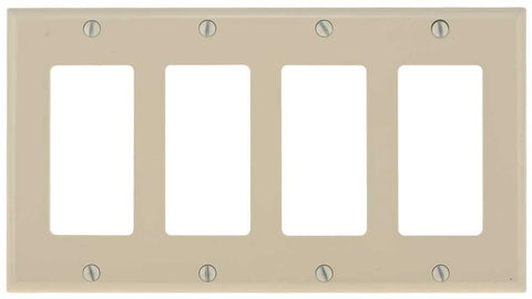 Deco 4 Gang Wall Plate Ivory