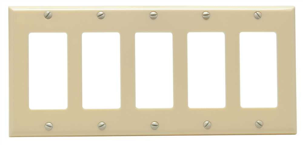 Deco 5 Gang Wall Plate Ivory