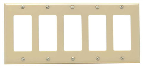 Deco 5 Gang Wall Plate Ivory