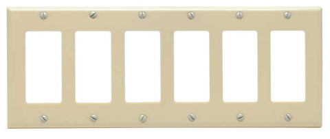 Deco 6 Gang Wall Plate Ivory