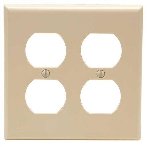 Receptacle Wallplate 2 Gang Almond