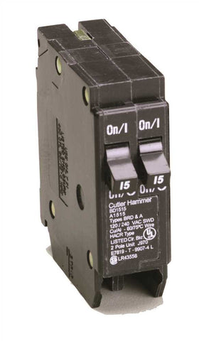 Br Series 1 Pole Duplex Breaker Two 15 Amps