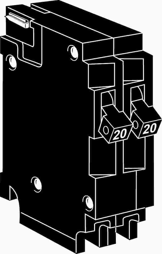 Connecticut Electric Type A 2-pole Breaker, 1", 120-240 Vac, 20 Amps